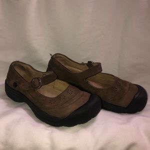 Keen Mary Janes Brown Leather